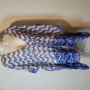 Chico's Blue and White Chevron Swim Coverup